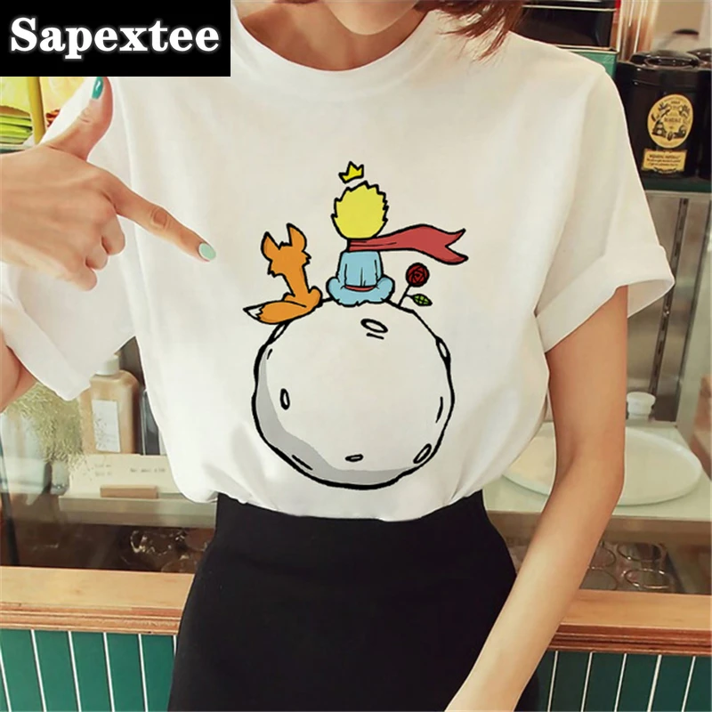 Hot Spring Summer Little Prince Graphic Women's T-Shirt Little Prince Graphic Tees Vouge Shirts For women O-Neck Short Sleeve 3