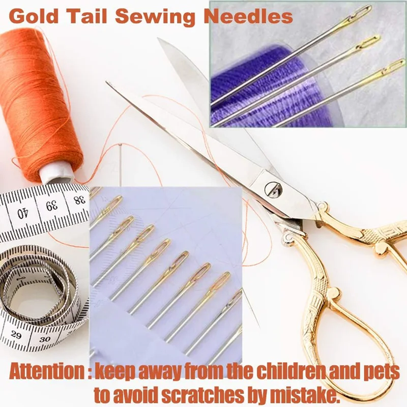 48 Self Threading Hand Sewing Needles assorted Designs Sizes Diy Easy  Stitching