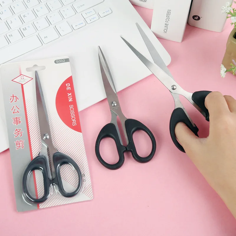 Office scissors Stainless steel small, medium and large black multi-purpose household scissors Student handmade Paper Cuttings - 3
