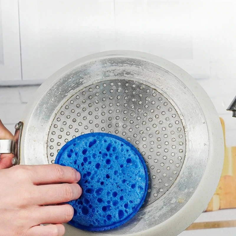 Round edged high foam sponge for kitchen cleaning, dishwashing, brushing pots, seaweed sponge blocks