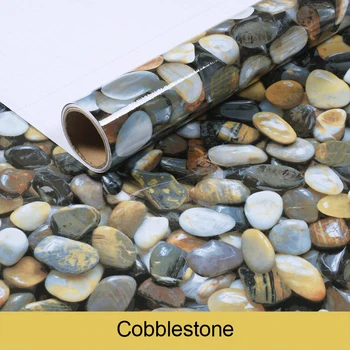 สติกเกอร์หินอ่อนห้องครัวฟิล์มกันน้ํามันเตากันน้ําความชื้น Self-Adhesive วอลล์เปเปอร์เคาน์เตอร์ตู้ Renovation กระเบื้อง 8