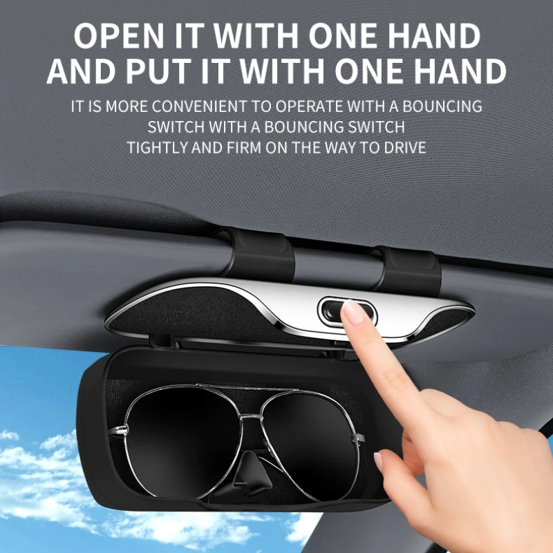 Glasses holder multifunction car portable sunglasses driving eyeglass case sun visor