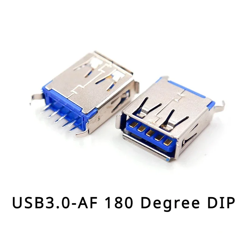 

10PCS USB 3.0 Connector Socket High Speed Data Transmission USB 3.0 Jack Female 180 Degree Vertical AF Type USB