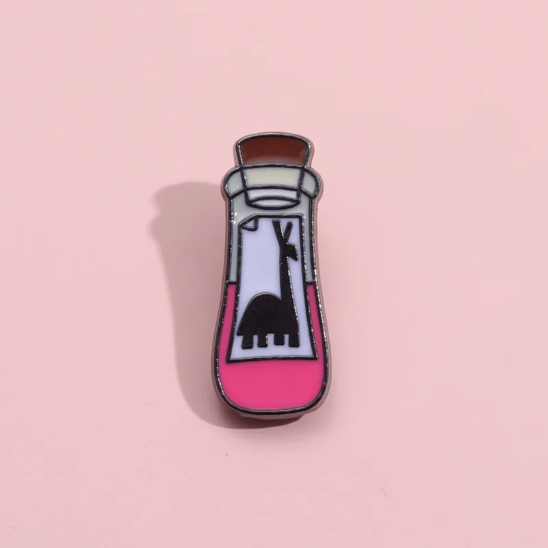 Creative Anime Peripheral Brooch Enamel Cartoon Television Camel Kuzko Potion Bottle Badge Metal Backpack Clothing Lapel Pins