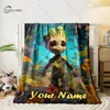 Customized Name Personalized Blanket Marvel Groot Printed Blanket Soft and Comfortable Home Travel Adult and Child Warm Blanket 5