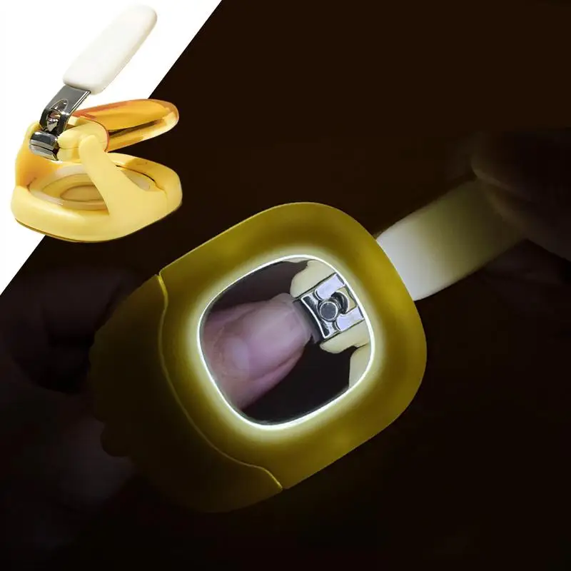 Baby Light Up Nail Clippers With Magnifier Splashproof Nail Trim Baby Fingernail Styling Tools Portable Babies Nail Scissors