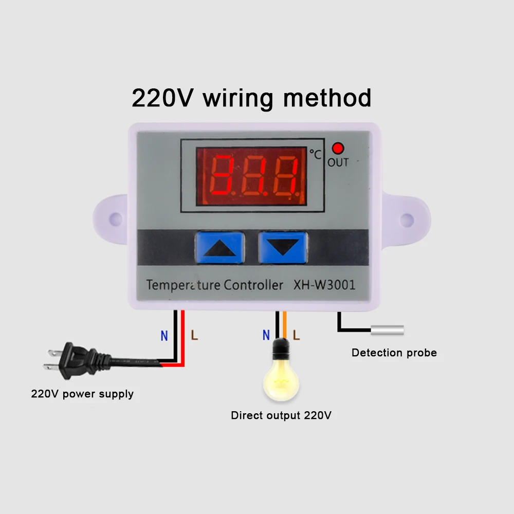 XH-W3001 Digital Control Temperature Microcomputer Thermostat Switch  Thermometer New Thermoregulator DC12V/24V AC220V