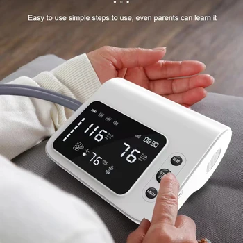 4.7 Inch Upper Arm Intelligent Voice Broadcast Dual Mode Electronic Blood Pressure Monitor Charging Portable Alarm 5