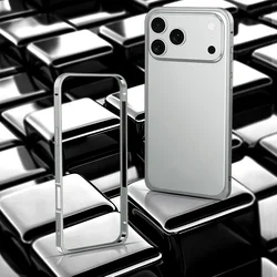 Aluminium Alloy Frame Metal Bumper Case with Soft Inner Phone Cover - iPhone 12 Pro Max (Silver)