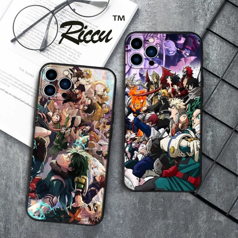 

My Hero Boku Academia MHA Phone Case FOR IPhone 15 14 13 11 12 Pro 8 7 Plus X 13 Pro MAX XR XS MINI Soft Silicone Black Covers