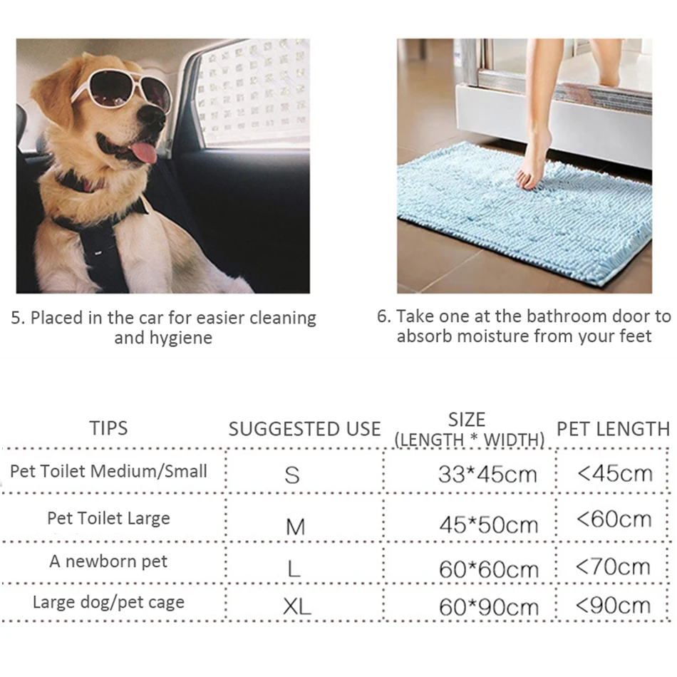 Pet Diaper Super Absorbent Dog Training Pee Pads Disposable Puppy Potty Pads Soakers for Cats Dog Diapers Cage Mat Pet Supplies