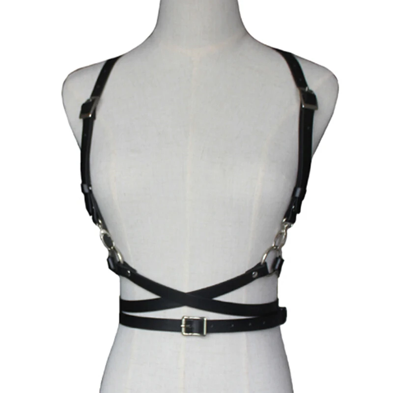 

Women Sexy Harajuku O-Ring Garters faux Leather Women Body Bondage Cage Sculpting Harness Waist Belt Straps Suspenders Punk Belt