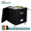 Vinyl Record Storage Box for up to 50+ 12-Inch Albums, Records Crate, LP Album Storage, Fabric Storage Boxes with Lids 4