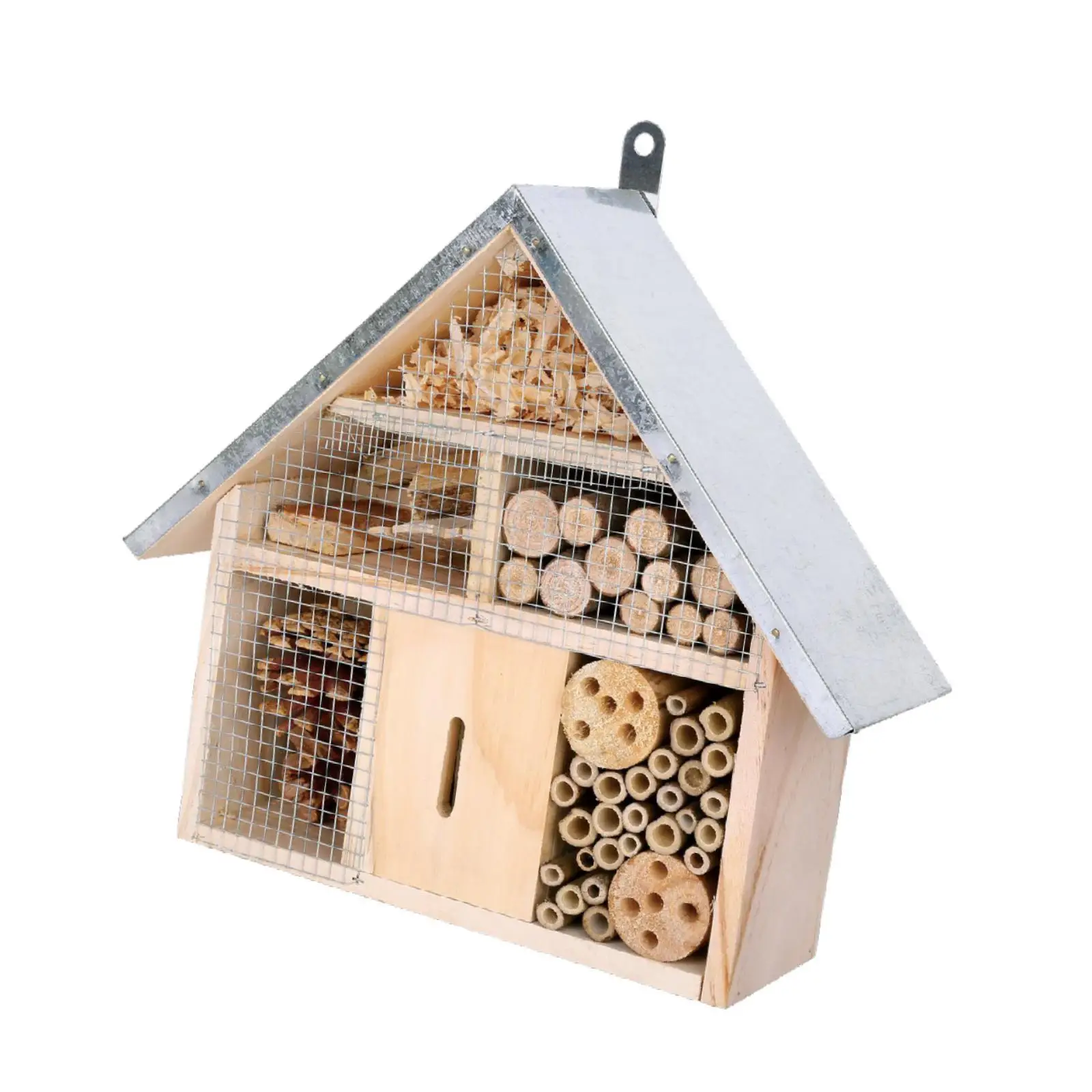 Wooden Bee House Breeding Natural Butterfly Hotel for Outdoor Fence