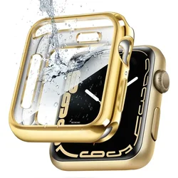 Premium TPU Protective Cover with Screen Protector for 42mm Series 3 2 1 (Gold)