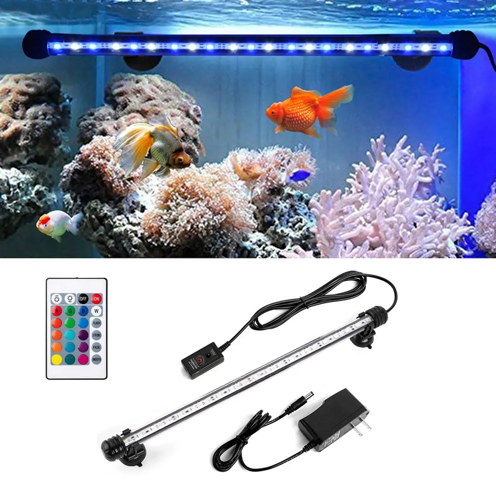RemoteControlAquariumLightWaterproofUnderwaterLightBrightnessAdjustableSubmersibleLED