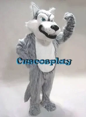 

Halloween Fursuit Wolf Mascot Costume Plush Gray Husky Animal Cosplay Party Game Fancy Dress Outfit Adults Christmas Advertising