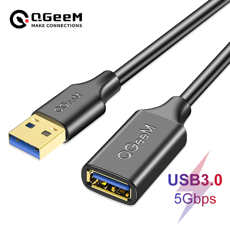 QGeeM Cable de extensión USB de cable USB 3.0 para PC Laptop Smart PS4 Xbox SSD Cable USB de extensión macho a hembra Cable de datos USB a USB