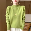 One Line Half Height 100% Andy Velvet Knitted Sweater For Women's Autumn And Winter New Top, Loose Long Sleeved Basic Style GH79 1