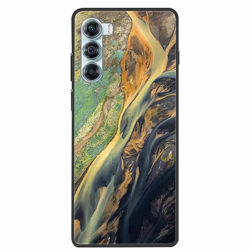 Marble Silicone Black Soft Protective Phone Case Cover