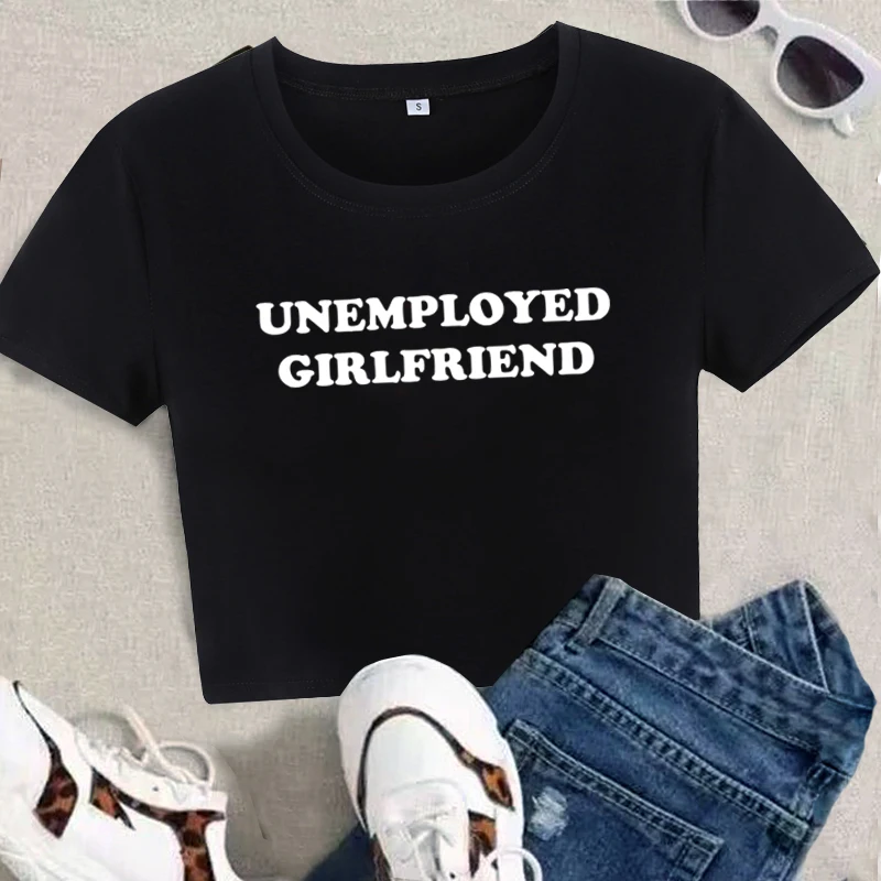 

Letter Print Kawaii Baby Tee E-Girls Sexy Slim Y2k Aesthetic Crop Tops Harajuku Vintage Graphic Women T-Shirt Fashion Streetwear