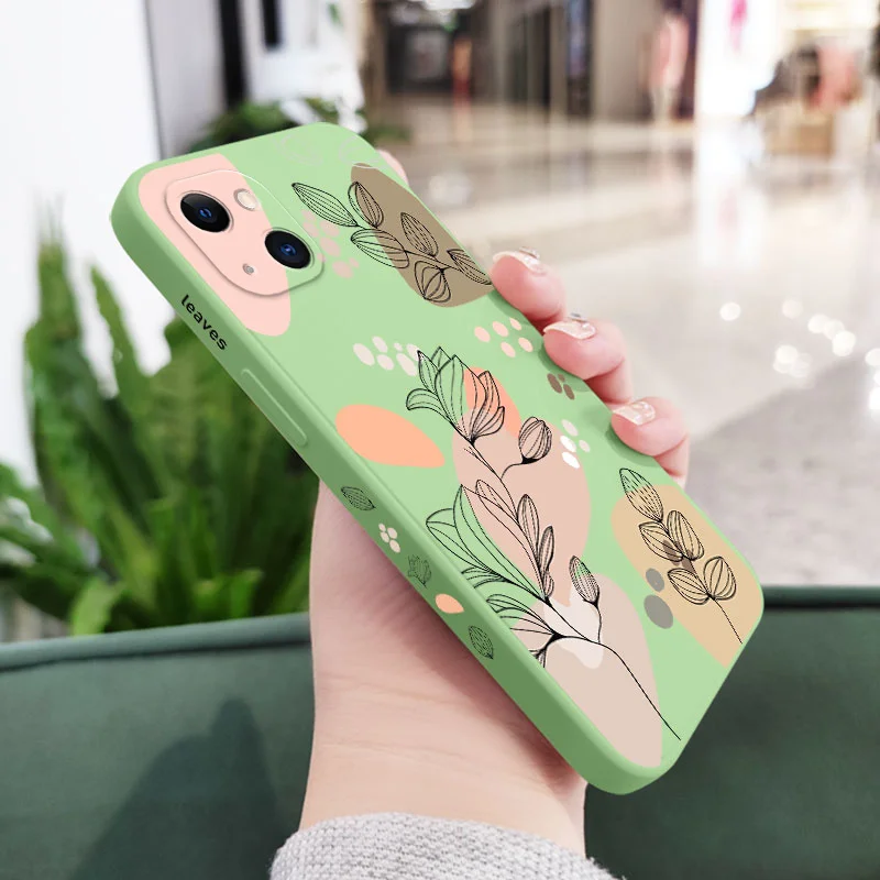 thumbnail image 1 of Funda de teléfono con plantas abstractas para iPhone 15, 14, 13, 12, 11 Pro Max, Mini, X, XR, XS MAX, SE2020, 8, 7 Plus, 6, 6S Plus, 1 of 5