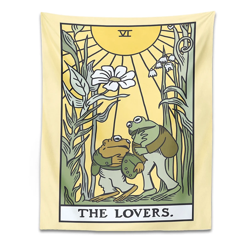 Psychedelic Frog Tarot Tapestry Wall Hanging