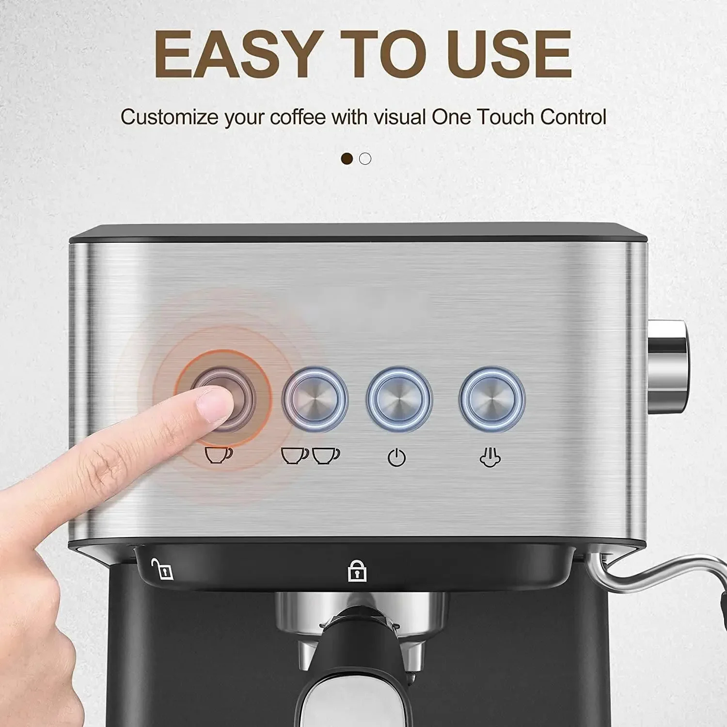 220V 110V 1.5L 2 In 1 Household Coffee Machine Italian Semi-automatic Concentrated High-pressure Extraction And Whipping Foam 4