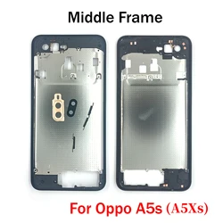 Enhanced Middle Frame Housing Bezel Cover with Side Buttons and Camera Lens (A5s A5Xs Black)