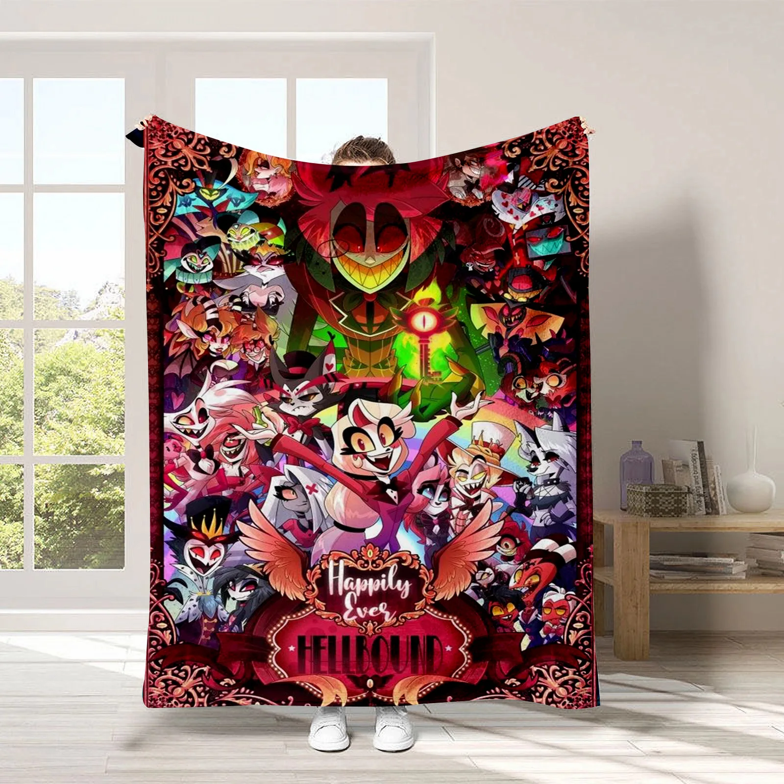 

New Hot Selling Hazbin Hotel Alastor Blanket Nap Printed Flannel Air Conditioning Blanket Luxury And Comfortable Blanket Gift