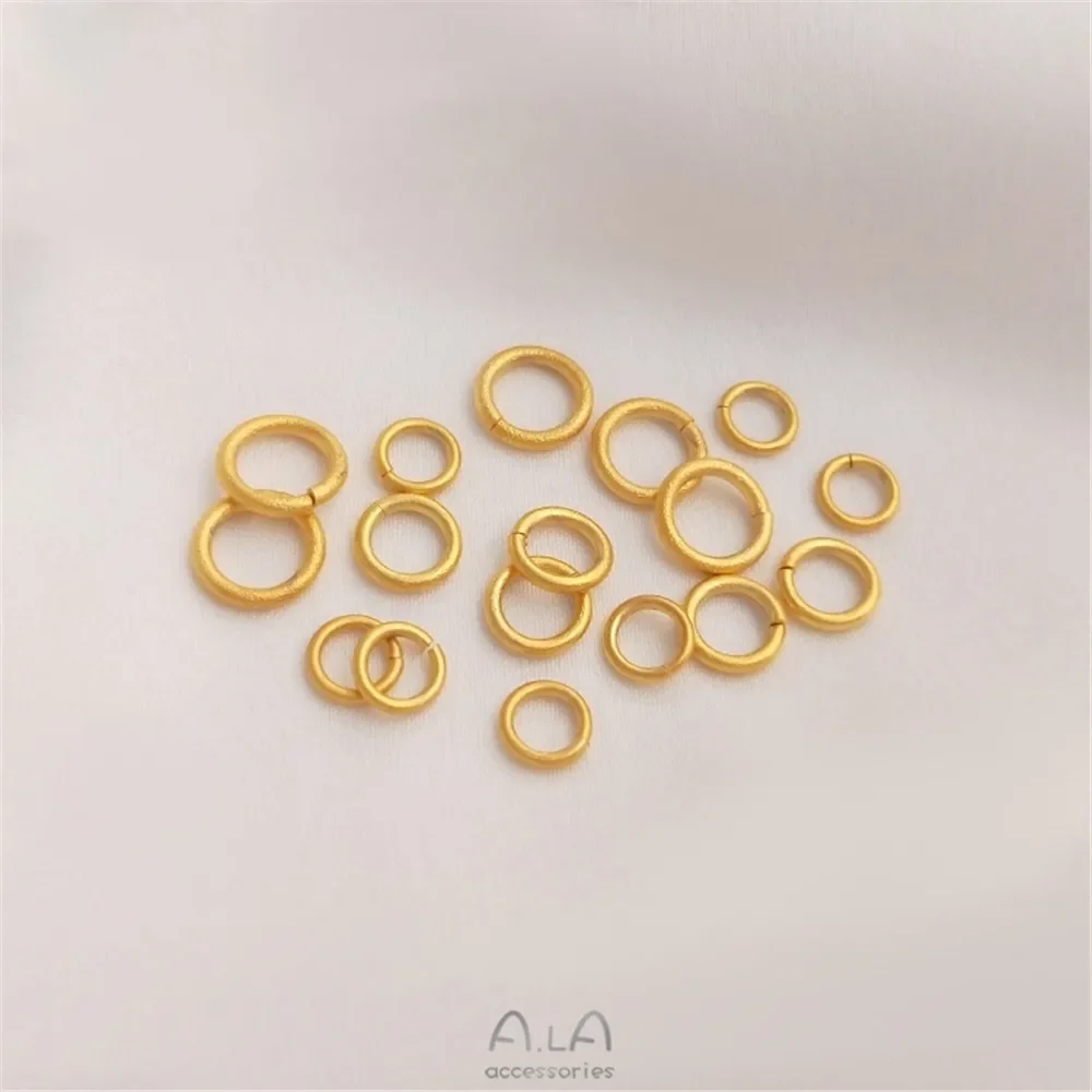 

Vietnam strong bao color sand gold opening ring accessories DIY bracelet pendant jewelry end closed ring link ring