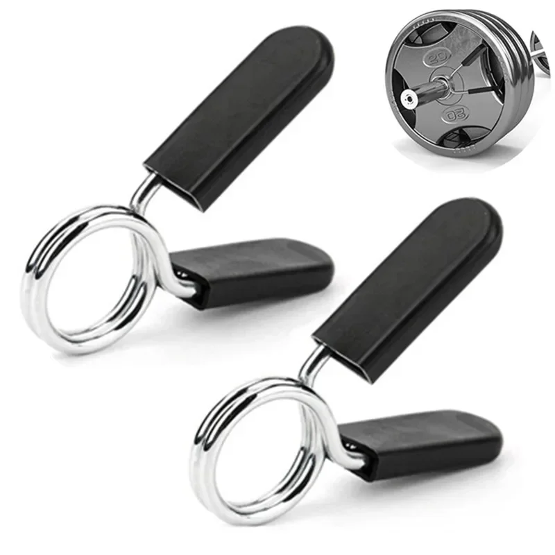 Description Picture 2 of item1 Pair 25/28/30 mm  Barbell Clamp Spring Collar Clips Gym Weight Dumbbell Lock Standard Lifting Kit