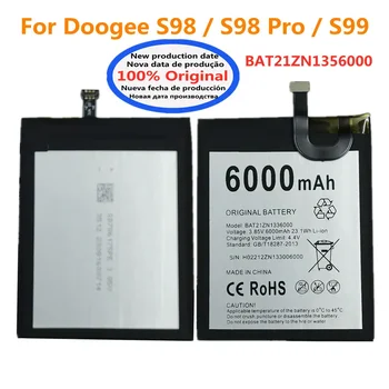 6000mAh Original Battery For Doogee S98 Pro S99 Mobile Phone BAT21ZN1356000 Battery Bateria Batteries Fast Shipping