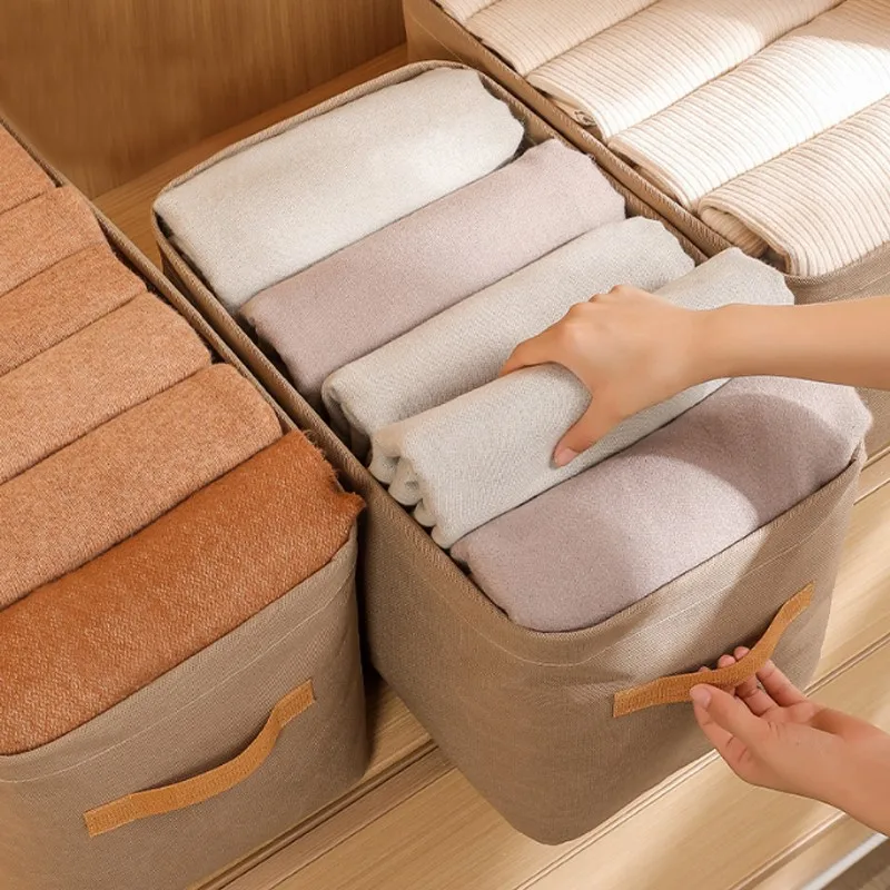 

Корзина для хранения одежды со стальными кольцами, складной ящик для хранения, домашний шкаф, ящик, пыленепроницаемый нетканый ящик для хранения брюк