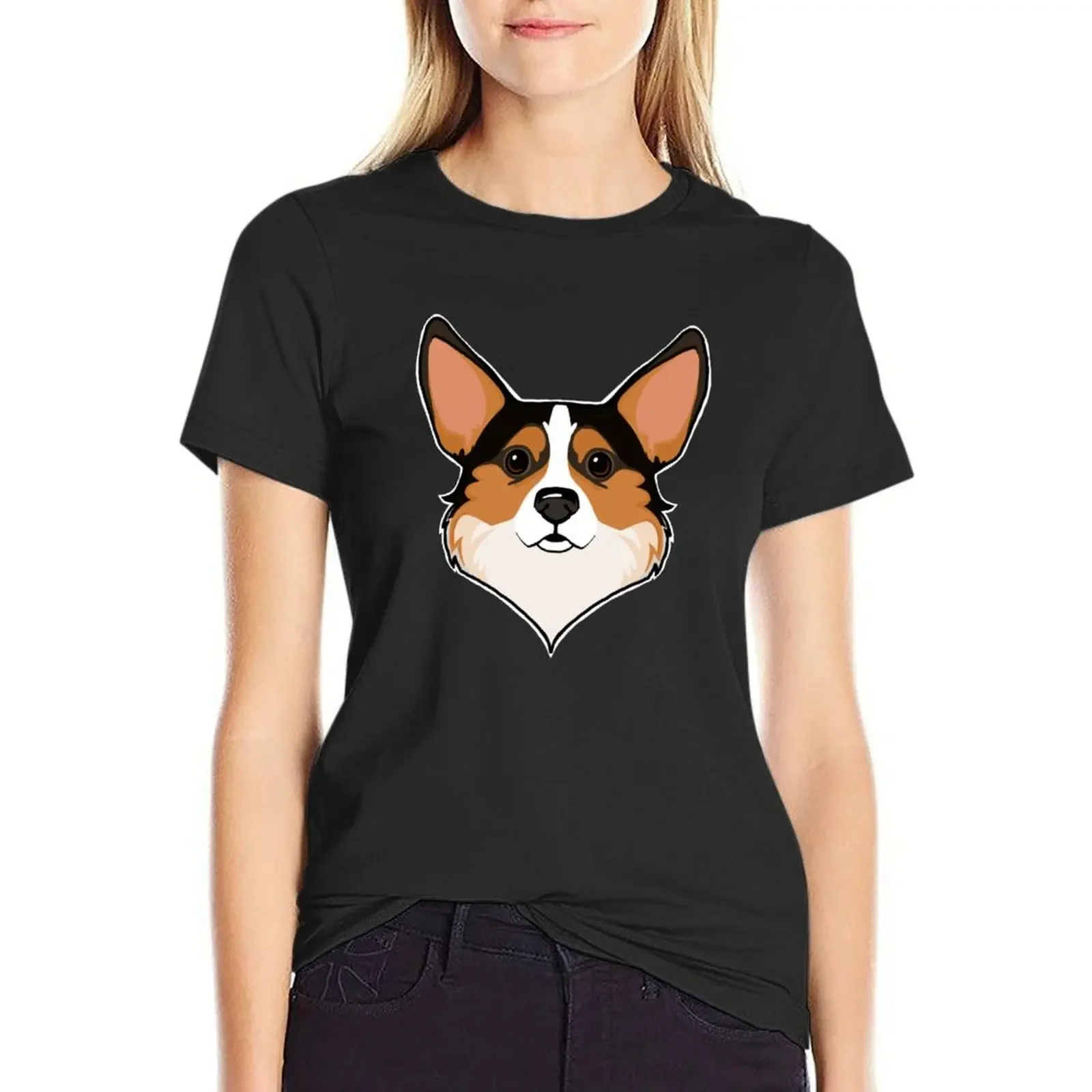 Tri color Corgi T-Shirt aesthetic clothes Aesthetic clothing western t shirts for Women