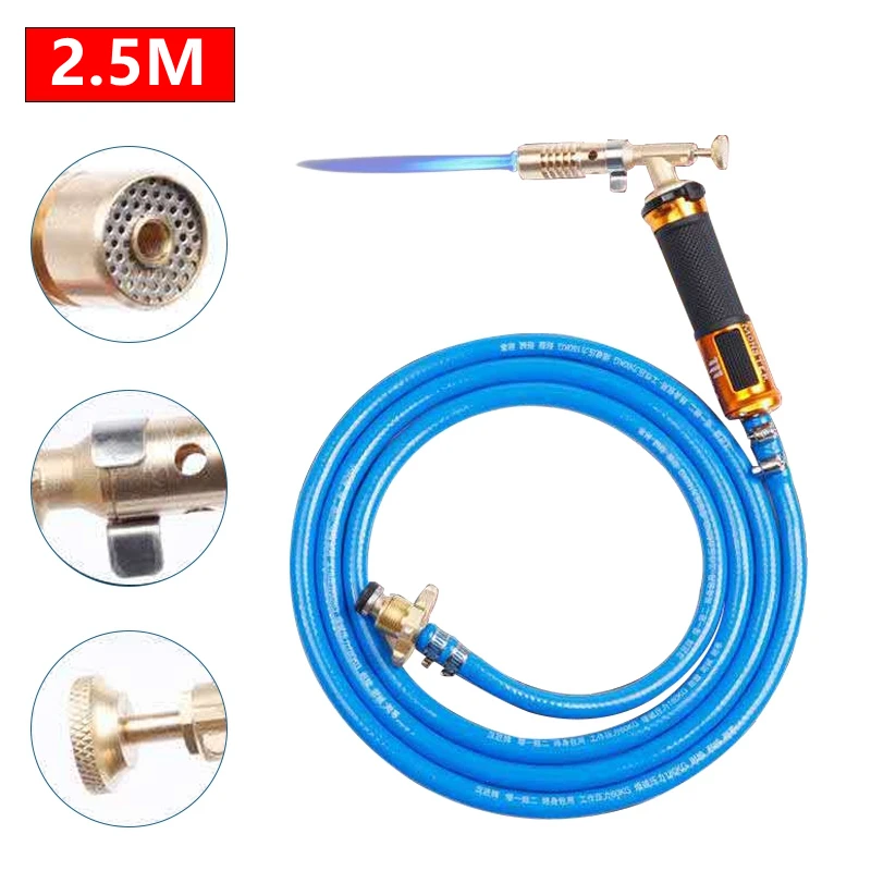 New 2.5 Meter Hose Liquefied Propane Gas Electronic Ignition Welding Gun Torch Machine Tools for Soldering Weld Cooking  welding