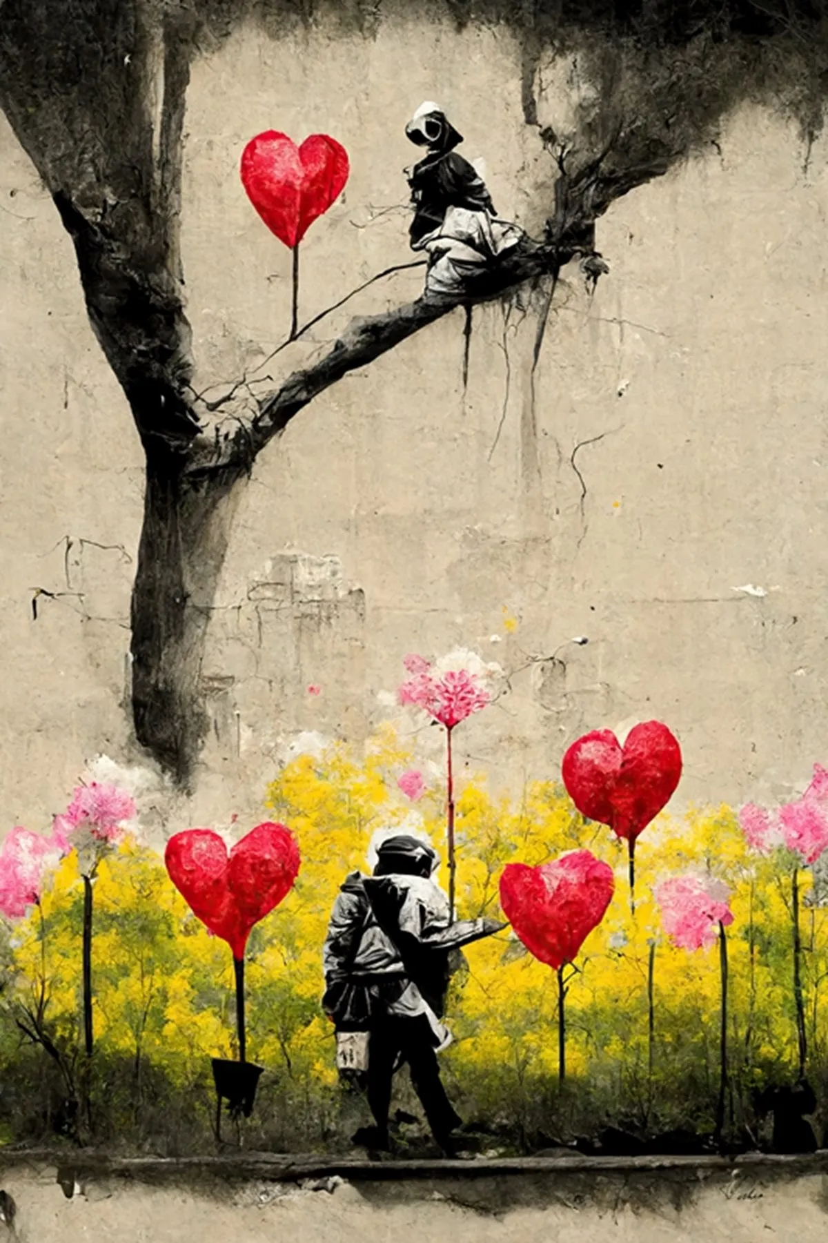 Vibrant Urban Graffiti Canvas Art: Boy with Balloon by Banksy - Modern Wall Decor