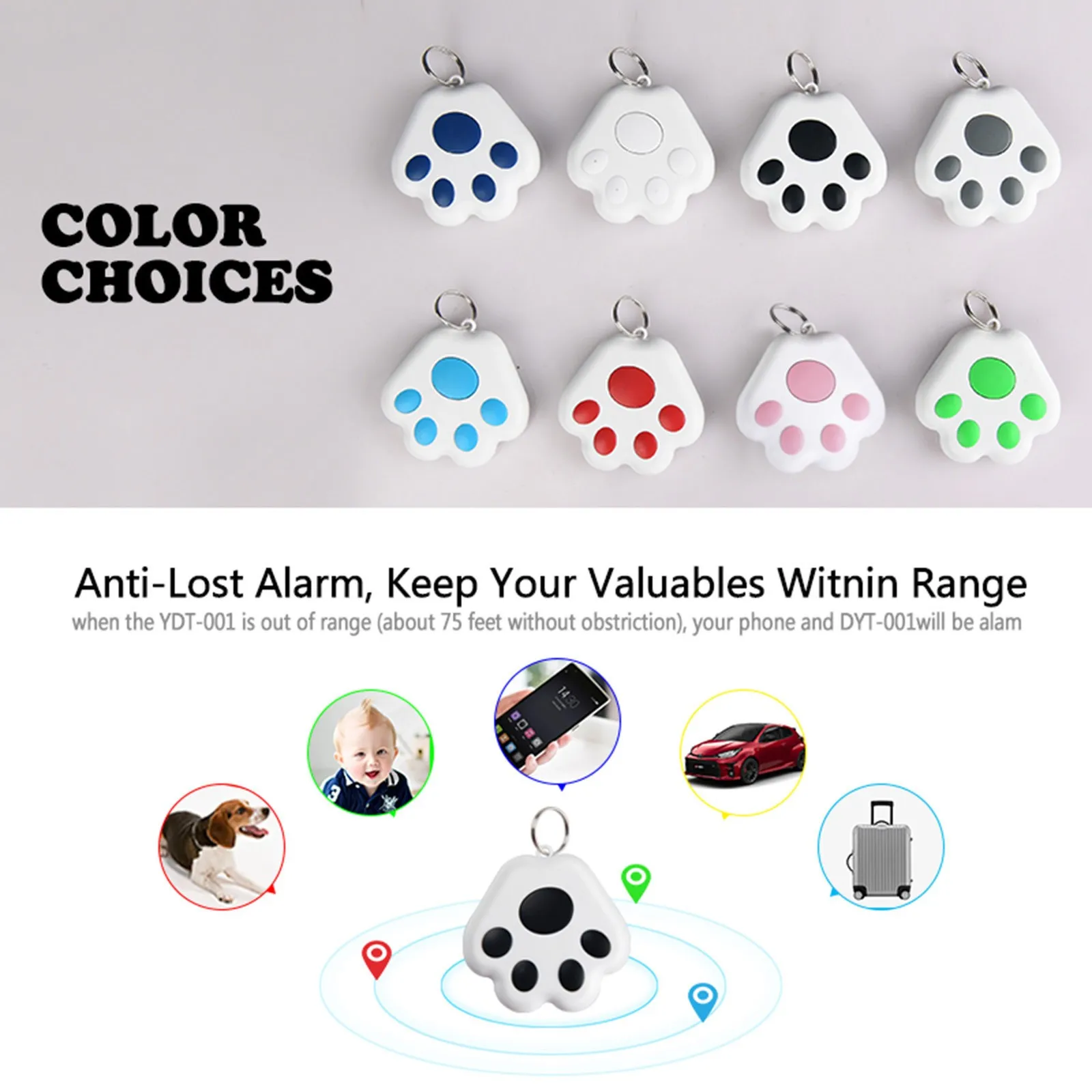 Smart GPS Tracker Bluetooth-compatible Locator Tracer For Pet Dog Cat Kids Car Wallet Smart Tag Anti-Lost Key Ring Accessories gps locator key finder anti lost tracker anti lose tracker item locator anti lost locator key chain locator