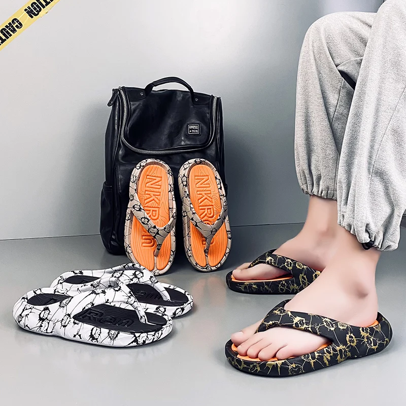 New Stylish Men Flip-flops Elegant Male Soft Slippers Comfortable Non-slip Massage Shoes Fashion Mens Outdoor Sport Summer Shoes