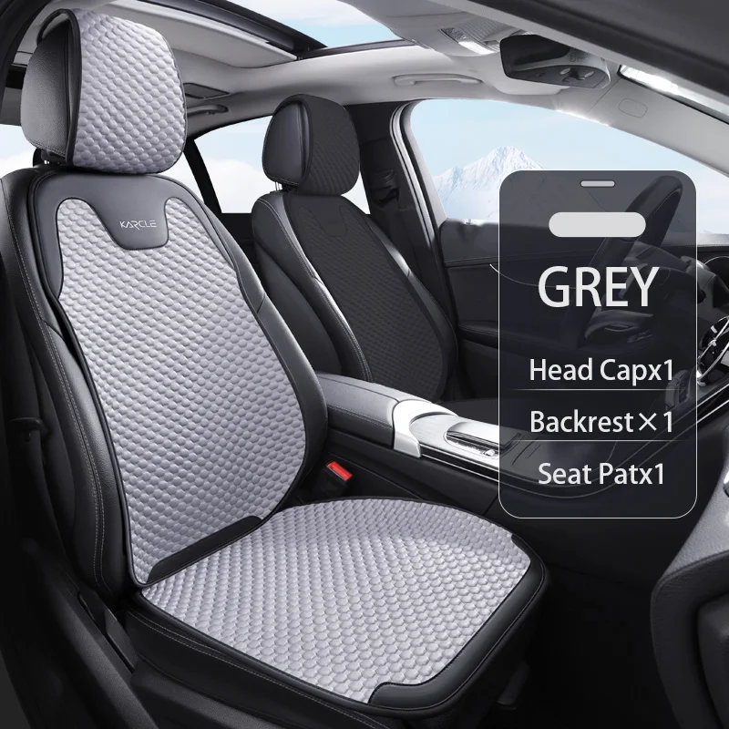 thumbnail image 1 of Cojín universal de seda de hielo para asiento de automóvil, funda de asiento transpirable con absorción de sudor, cojín de asiento automático dividido para una sola persona, juego trasero, 1 of 5
