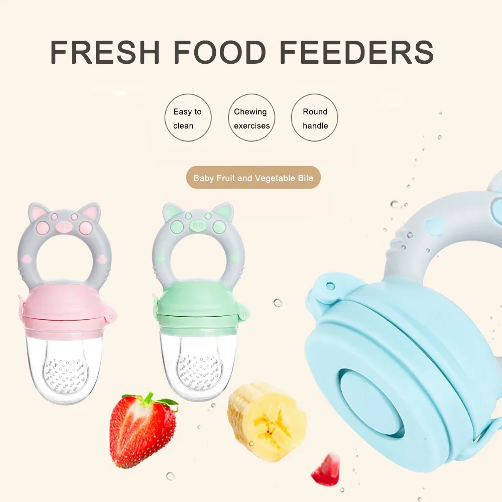 Silicone Fresh Food Nibbler Baby Feeder Kids Boy Girl Fruit Nipples Feeding Safe Infant Baby Supplies Nipple Soother Bottles 3