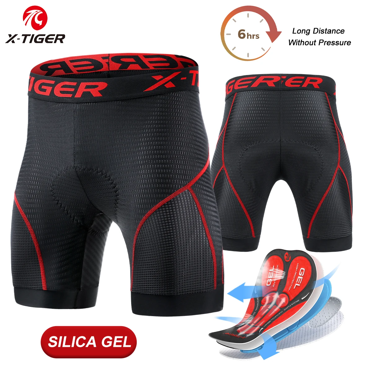 X-TIGER Cycling Short Bicycle Short Pants 5D Padded Gel Cycling Undershorts Bicycle Underwear Short Pants Bicycle Cycling Underwear Shorts 