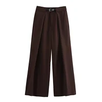 2024 European And American Style Autumn New Women's Versatile Casual Sleeveless V-Neck Suit Vest Mid Waist Pants Set - Image 3