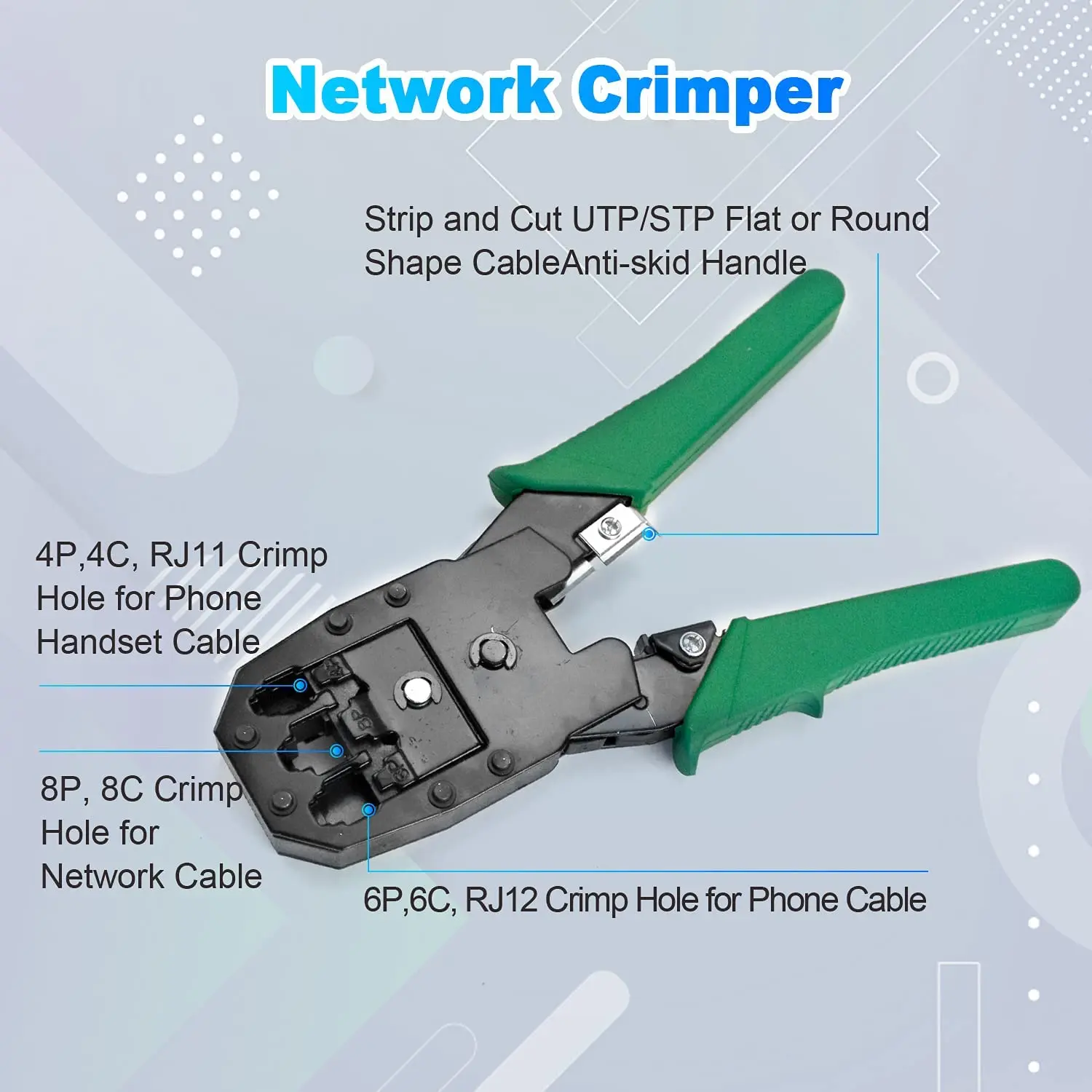 Rede Cabo Clamp Alicerce Stripping Crimping Alicadores Rede Profissional Cabo Tester Rj45 Rj11 Rj12 Cat5 Utp Lan Cabo Tester - Imagem 4