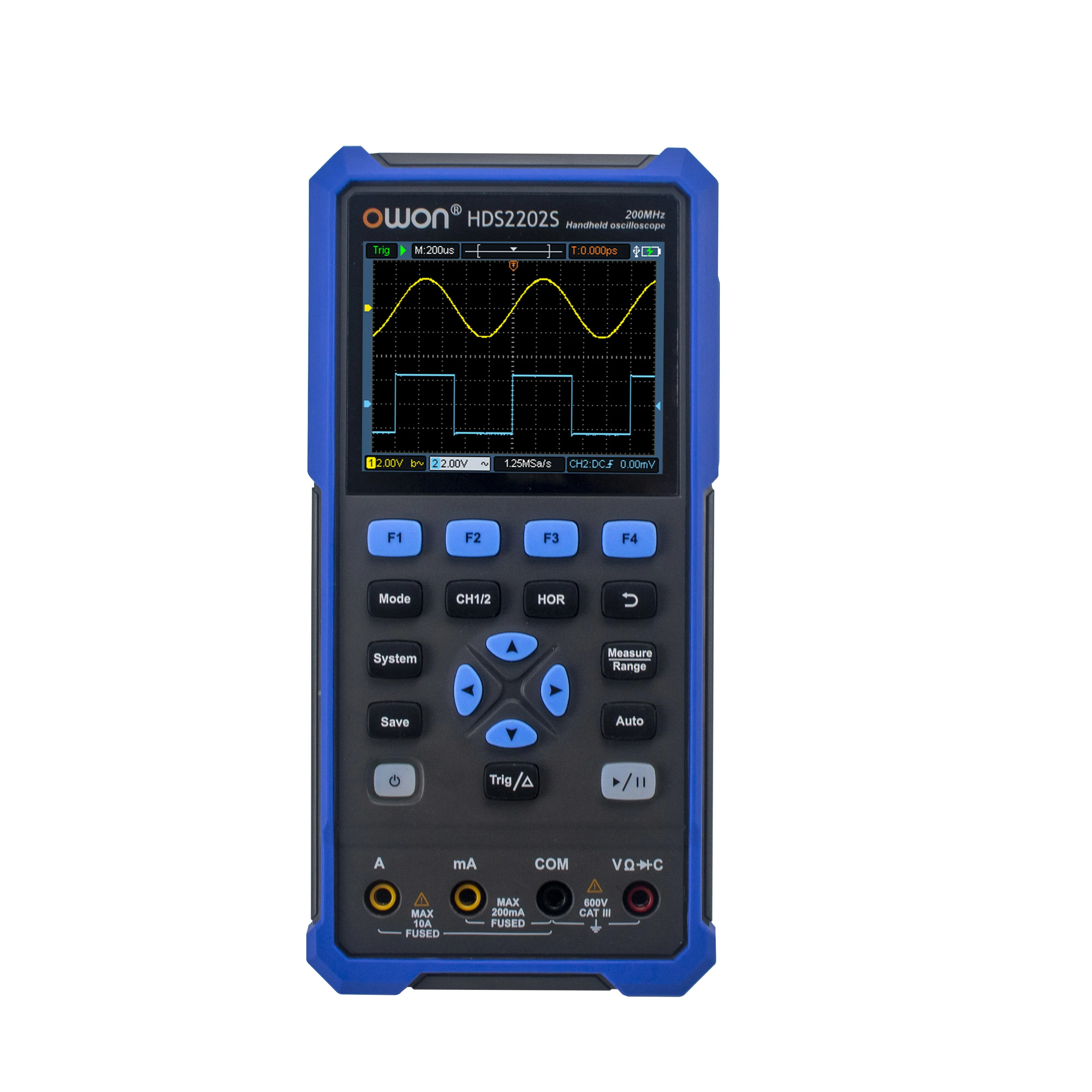 HDS2202/HDS2202S Handheld Digital Oscilloscopes Dual Channel, 3-In-1 USB Oscillo