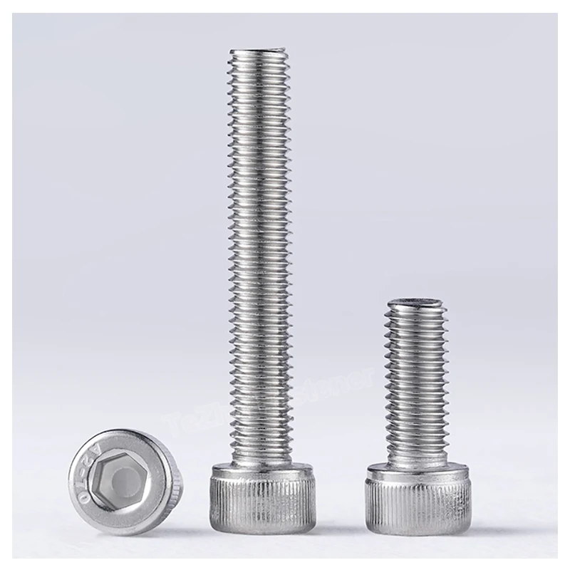 DIN912 SS304 316 A2-70 Knurled Hex Allen Socket Cap Head Machine Screw