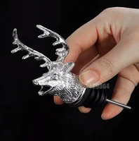 1PC Animal Head Wine Pourer Zinc Alloy Deer Elk Lion Leopard Wolf Eagle Dragon Wine Pour Spout Stopper Club Bar Accessories 6