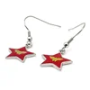 2017 New Design 316L Stainless Steel Red Five-pointed Star Dangle Earrings Wonder Women Drop Earrings in Jewelry 6