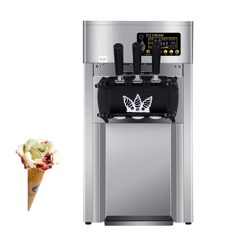 Macchina Per Gelato Soft Da Tavolo Macchina Per Gelato Commerciale Tre Gusti Distributore Automatico Di Attrezzature Per Il Congelamento Di Coni Dolci