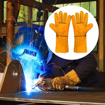 Safety Work Labor Glove Welding Leather Gloves f 1
